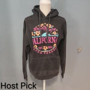 Vintage Y2K Roxy Style California Relax And Enjoy Tropical Floral Grunge Hoodie